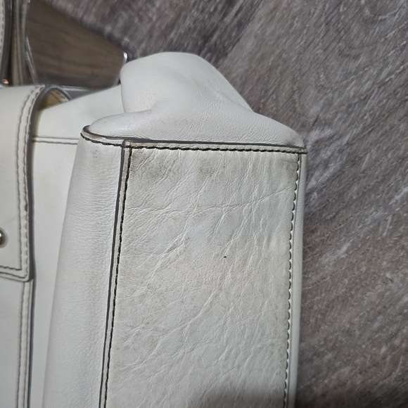 VINTAGE BANANA REPUBLIC LEATHER BAG OFF WHITE - Picture 8 of 17